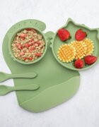 APPEKIDS Set diversificare din silicon 5 piese Kitty Raw Green
