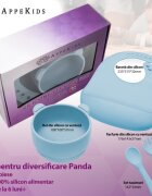 APPEKIDS Set diversificare din silicon 5 piese Panda Aqua Blue