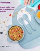 APPEKIDS Set diversificare din silicon 5 piese Panda Aqua Blue