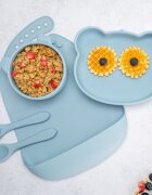 APPEKIDS Set diversificare din silicon 5 piese Panda Aqua Blue