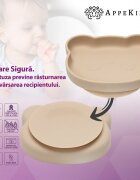 APPEKIDS Set diversificare din silicon 5 piese Panda Bubble Beige