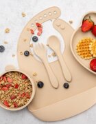 APPEKIDS Set diversificare din silicon 5 piese Panda Bubble Beige