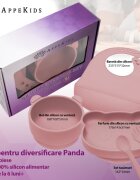 APPEKIDS Set diversificare din silicon 5 piese Panda Old Rose