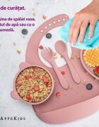 APPEKIDS Set diversificare din silicon 5 piese Panda Old Rose