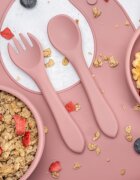 APPEKIDS Set diversificare din silicon 5 piese Panda Old Rose