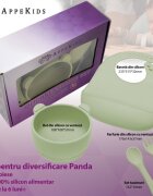 APPEKIDS Set diversificare din silicon 5 piese Panda Raw Green