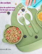 APPEKIDS Set diversificare din silicon 5 piese Panda Raw Green