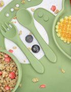 APPEKIDS Set diversificare din silicon 5 piese Panda Raw Green