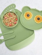 APPEKIDS Set diversificare din silicon 5 piese Panda Raw Green