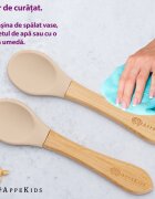 APPEKIDS Set Lingurite din bambus Bubble Beige