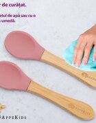 APPEKIDS Set lingurite din bambus Old Rose