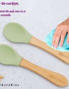 APPEKIDS Set lingurite din bambus Raw Green