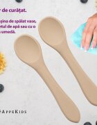 APPEKIDS Set Lingurite din silicon Bubble Beige