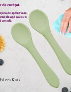 APPEKIDS Set lingurite din silicon Raw Green