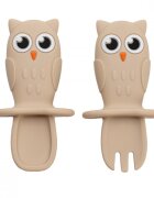 APPEKIDS Set Tacamuri din silicon OWL Bubble Beige