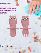 APPEKIDS Set tacamuri din silicon Owl Old Rose