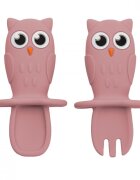 APPEKIDS Set tacamuri din silicon Owl Old Rose