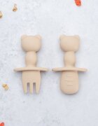 APPEKIDS Set Tacamuri din silicon The Little Bear Bubble Beige