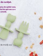 APPEKIDS Set tacamuri din silicon The Little Bear Raw Green