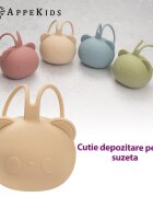 APPEKIDS Suport pentru suzeta din silicon The Little Bear Bubble Beige