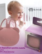 APPEKIDS Suport pentru suzeta din silicon The Little Bear Old Rose