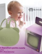 APPEKIDS Suport pentru suzeta din silicon The Little Bear Raw Green
