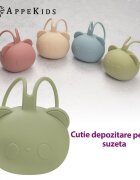 APPEKIDS Suport pentru suzeta din silicon The Little Bear Raw Green