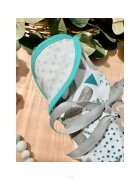 Arus Muselina cu doua fete din bumbac 75x75 cm Leaves Turquoise