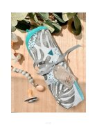 Arus Muselina cu doua fete din bumbac 75x75 cm Leaves Turquoise
