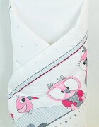 Arus Paturica de infasat multifunctionala standard 80x80 cm Pink Owls New1
