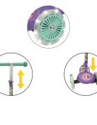 AS Trotineta cu 3 roti luminoe baza antiderapanta si ghidon reglabil Stitch