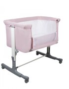 Asalvo Patut Co Sleeper Calm roz reglabil 5 nivele de inaltime picioare extensibile material moale si usor de curatat 80 x 65 x 84