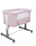 Asalvo Patut Co Sleeper Calm roz reglabil 5 nivele de inaltime picioare extensibile material moale si usor de curatat 80 x 65 x 84