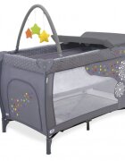 Asalvo Patut copii 2 nivele Dandelion pliere compacta masuta pentru shimbat arcada cu jucarii baza captusita impermeabila 77x65x125 cm