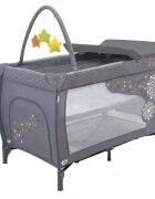 Asalvo Patut copii 2 nivele Dandelion pliere compacta masuta pentru shimbat arcada cu jucarii baza captusita impermeabila 77x65x125 cm