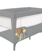 Asalvo Patut pentru copii Smooth Baby cu 2 nivele pliere compacta roti cu frana baza captusita impermeabila 77x65x125 cm