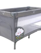 Asalvo Patut pentru copii Smooth Cloud cu 2 nivele pliere compacta roti cu frana baza captusita impermeabila 77x65x125 cm