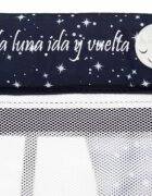 Asalvo Patut pentru copii Smooth Moon cu 2 nivele pliere compacta roti cu frana baza captusita impermeabila 77x65x125 cm