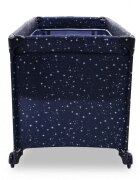 Asalvo Patut pentru copii Smooth Moon cu 2 nivele pliere compacta roti cu frana baza captusita impermeabila 77x65x125 cm