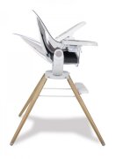 Asalvo Scaun de masa din lemn Madera Adria sptar regalbil si rotativ 360 grade centura de siguranta material detasabil si lavabil