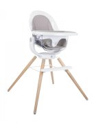 Asalvo Scaun de masa din lemn Madera Adria sptar regalbil si rotativ 360 grade centura de siguranta material detasabil si lavabil