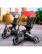 Asalvo Tricicleta pliabila Discovery roz scaun rotativ 360 grade pliere compacta bara de impins centura de siguranta cadru de aluminiu si parasolar reglabil