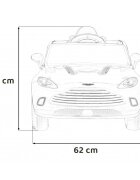 Aston Martin Masinuta electrica pentru copii DBX negru 100W cu telecomanda suspensii lumini panou audio scaun piele si roti din spuma Eva