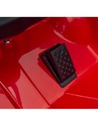 Aston Martin Masinuta electrica pentru copii DBX rosu 100W cu telecomanda suspensii lumini panou audio scaun piele si roti din spuma Eva