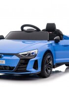 Audi Masinuta electrica pentru copii cu licenta RS E-Tron GT BlueTelecomandaRoti EVAAcumulator 12V 45AhIncarcator inclusCentura de sigurantaLumini LEDSlow StartIndicator baterieUsi cu deschidereSistem troller