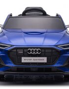 Audi Masinuta electrica pentru copii E-Tron SportBack Blue cu licentaroti evascaun pieleacumulator 12Vsuspensiisistem trollerusi cu deschidereslow startlumini LEDmp3usboglinzi retrovizoaresarcina maxima 30 kg