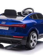 Audi Masinuta electrica pentru copii E-Tron SportBack Blue cu licentaroti evascaun pieleacumulator 12Vsuspensiisistem trollerusi cu deschidereslow startlumini LEDmp3usboglinzi retrovizoaresarcina maxima 30 kg