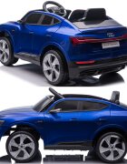 Audi Masinuta electrica pentru copii E-Tron SportBack Blue cu licentaroti evascaun pieleacumulator 12Vsuspensiisistem trollerusi cu deschidereslow startlumini LEDmp3usboglinzi retrovizoaresarcina maxima 30 kg