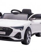 Audi Masinuta electrica pentru copii E-Tron SportBack White cu licentaroti evascaun pieleacumulator 12Vsuspensiisistem trollerusi cu deschidereslow startlumini LEDmp3usboglinzi retrovizoaresarcina maxima 30 kg