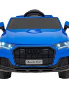 Audi Masinuta electrica pentru copii Q7 New Lift albastru 70W cu telecomanda pornire lenta panou o scaun piele si roti din spuma Eva